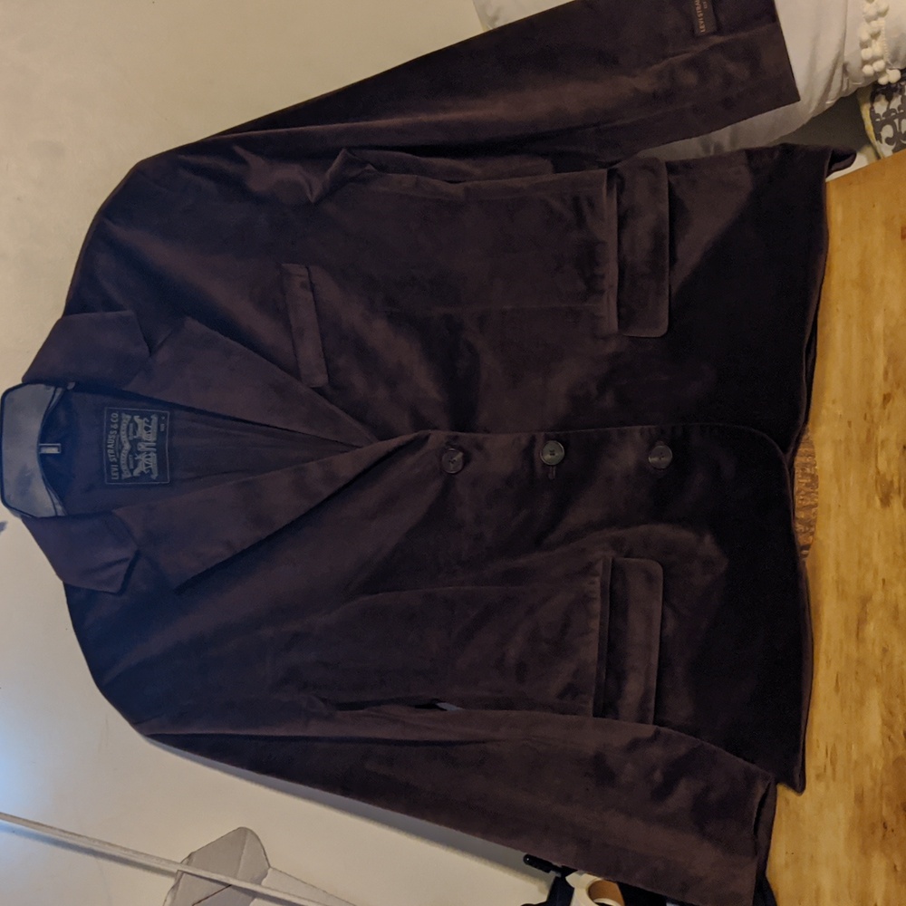 NWT Levi's Brown Velvet Sport Coat Suit Jacket Three Button Medium